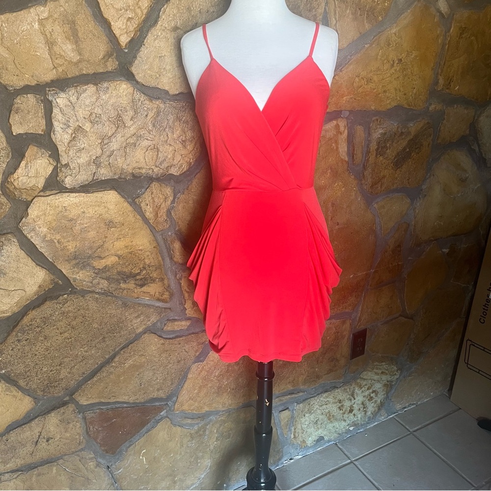 NWT BCBGeneration Skater Ruched Dress - color Passion Size Small